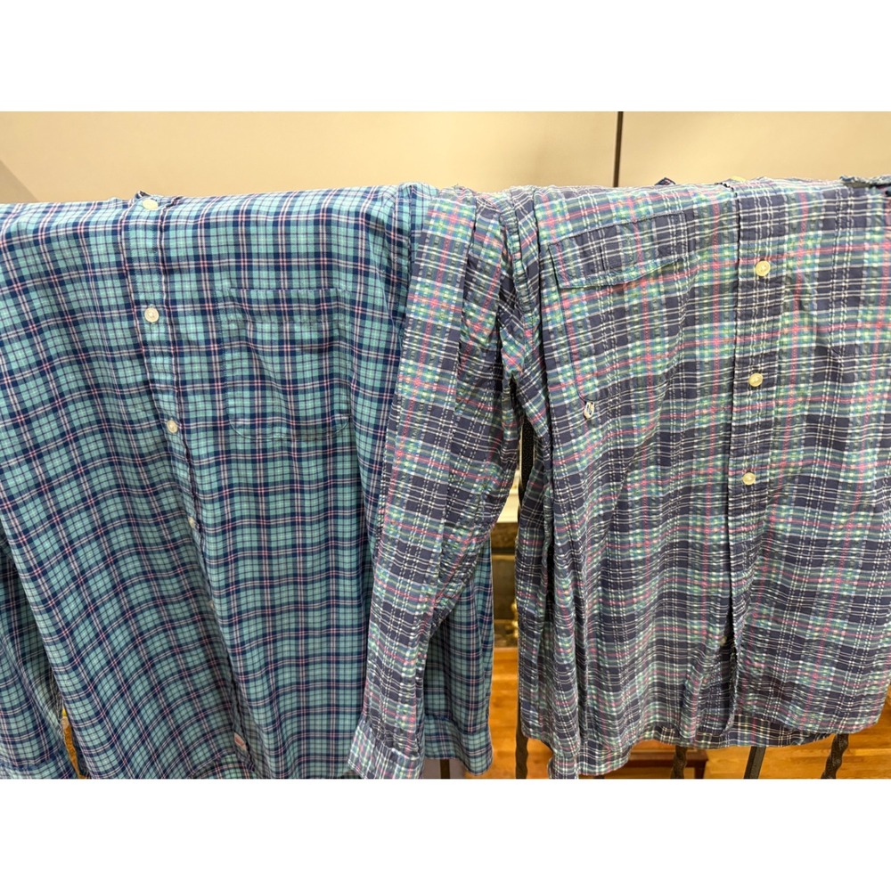 Lot of 2 Vineyard Vines Mens Harbor Murray Performance Plaid Shirts Large‎ L